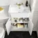 Monaco Cotton White Traditional Basin Vanity 600mm - Brass Knurled Handles