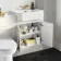 Monaco Cotton White Combination Vanity Traditional Basin and Aruba Toilet 1200mm - Brass Knurled Handles