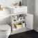 Monaco Cotton White Combination Vanity Traditional Basin and Kansas Toilet with Wooden Seat 1200mm - Brass Knurled Handles