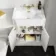 Monaco Cotton White Combination Vanity Traditional Basin and Kansas Toilet with Wooden Seat 1200mm - Brass Knurled Handles