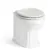 Monaco Cotton White Combination Vanity Traditional Basin and Hudson Toilet with Wooden Seat 1200mm - Brass Knurled Handles