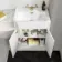 Monaco Cotton White Combination Vanity Traditional Basin with Marble Top 1200mm (Excludes Pan & Cistern) - Brass Knurled Handles