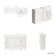 Monaco Cotton White Combination Vanity Traditional Basin with Marble Top 1200mm (Excludes Pan & Cistern) - Brass Knurled Handles