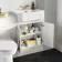 Monaco Cotton White Combination Vanity Traditional Basin with Marble Top & Aruba Toilet 1200mm - Brass Knurled Handles