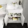 Monaco Cotton White Combination Vanity Traditional Basin with Marble Top & Aruba Toilet 1200mm - Brass Knurled Handles