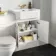 Monaco Cotton White Combination Vanity Traditional Basin with Marble Top & Kansas Toilet with Wooden Seat 1200mm - Brass Knurled Handles