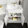Monaco Cotton White Combination Vanity Traditional Basin with Marble Top & Kansas Toilet with Wooden Seat 1200mm - Brass Knurled Handles
