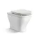 Monaco Cotton White Combination Vanity Traditional Basin with Marble Top & Kansas Toilet with Wooden Seat 1200mm - Brass Knurled Handles