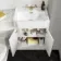 Monaco Cotton White Combination Vanity Traditional Basin with Marble Top & Hudson Toilet with Wooden Seat 1200mm - Brass Knurled Handles