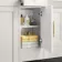Monaco Cotton White Side Cabinet Unit 300mm - Brass Knurled Handles