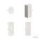 Monaco Cotton White Side Cabinet Unit 300mm - Brass Knurled Handles