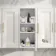 Cotton White Wall Hung Cabinet 700x300mm - Brass Knurled Handles