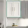 Cotton White Wall Hung Cabinet 700x600mm - Brass Knurled Handles