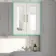 Cotton White Wall Hung Mirror Cabinet 700x600mm - Brass Knurled Handles