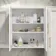 Cotton White Wall Hung Mirror Cabinet 700x600mm - Brass Knurled Handles