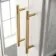 Cotton White Wall Hung Mirror Cabinet 700x600mm - Brass Knurled Handles