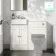 Monaco Cotton White Basin Vanity and Back To Wall Toilet Unit 1000mm (Excludes Pan & Cistern)