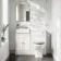 Monaco Cotton White Basin Vanity and Back To Wall Toilet Unit 1000mm (Excludes Pan & Cistern)