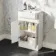 Monaco Cotton White Combination Vanity Basin and Hudson Toilet with Wooden Seat 1000mm