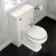 Monaco Cotton White Combination Vanity Basin and Hudson Toilet with Wooden Seat 1000mm