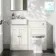 Monaco Cotton White Combination Vanity Basin with Marble Top & Hudson Toilet with Wooden Seat 1000mm