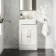 Monaco Cotton White Basin Vanity 500mm - Brushed Brass Accents