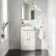 Monaco Cotton White Basin Vanity 500mm - Brushed Brass Accents