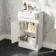 Monaco Cotton White Basin Vanity 500mm - Brushed Brass Accents