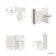 Monaco Cotton White Combination Vanity Basin and Hudson Toilet with Wooden Seat 1000mm - Brushed Brass Accents