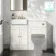 Monaco Cotton White Combination Vanity Basin with Marble Top 1000mm (Excludes Pan & Cistern) - Brushed Brass Accents
