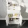 Monaco Cotton White Combination Vanity Basin with Marble Top 1000mm (Excludes Pan & Cistern) - Brushed Brass Accents