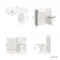 Monaco Cotton White Combination Vanity Basin with Marble Top & Hudson Toilet with Wooden Seat 1000mm - Brushed Brass Accents