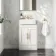 Monaco Cotton White Basin Vanity 500mm - Brass Knurled Handles