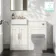 Monaco Cotton White Basin Vanity and Back To Wall Toilet Unit 1000mm (Excludes Pan & Cistern) - Brass Knurled Handles