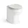 Monaco Cotton White Combination Vanity Basin and Hudson Toilet with Wooden Seat 1000mm - Brass Knurled Handles