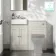 Monaco Linen White Basin Vanity and Back To Wall Toilet Unit 1000mm (Excludes Pan & Cistern)