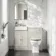Monaco Linen White Basin Vanity and Back To Wall Toilet Unit 1000mm (Excludes Pan & Cistern)