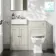 Monaco Linen White Combination Vanity Basin and Hudson Toilet with Wooden Seat 1000mm