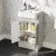 Monaco Linen White Combination Vanity Basin and Hudson Toilet with Wooden Seat 1000mm