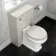 Monaco Linen White Combination Vanity Basin and Hudson Toilet with Wooden Seat 1000mm