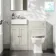 Monaco Linen White Combination Vanity Basin with Marble Top & Hudson Toilet with Wooden Seat 1000mm