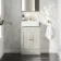 Monaco Linen White Basin Vanity 500mm - Brushed Brass Accents