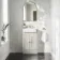 Monaco Linen White Basin Vanity 500mm - Brushed Brass Accents