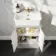 Monaco Linen White Combination Vanity Basin with Marble Top 1000mm (Excludes Pan & Cistern) - Brushed Brass Accents