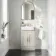 Monaco Linen White Basin Vanity 500mm - Brass Knurled Handles