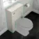 Monaco Linen White Basin Vanity and Back To Wall Toilet Unit 1000mm (Excludes Pan & Cistern) - Brass Knurled Handles