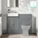 Monaco Fog Grey Basin Vanity and Back To Wall Toilet Unit 1000mm (Excludes Pan & Cistern)