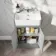 Monaco Fog Grey Combination Vanity Basin and Hudson Toilet with Wooden Seat 1000mm