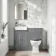 Monaco Fog Grey Combination Vanity Basin with Marble Top & Hudson Toilet with Wooden Seat 1000mm
