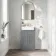 Monaco Fog Grey Basin Vanity 500mm - Brushed Brass Accents